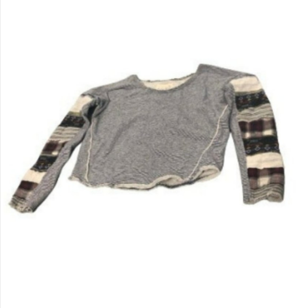 Free People Patchwork Sweatshirt Women's Sz XS